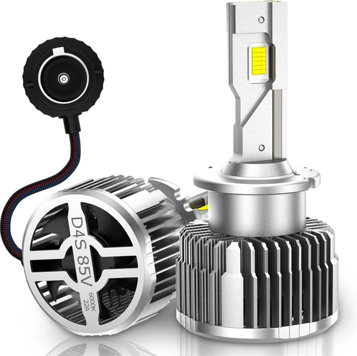 TLVX D4S Turbo LED lampen Canbus (set 2 stuks) / Plug and Play / 28.000 Lumen / + 200% meer licht / 6000k Helder Wit licht / CANBUS EMC / 90 Watt / D4S 35 watt HID Xenon vervanger / Dimlicht / Grootlicht / HID to LED / Koplampen / Autolampen / 12V