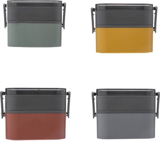 Lunchbox 1500ml 16 x 14.20 x 11.60cm - 2 compartimenten - broodtrommel - Lunchtrommel - Lunchbox voor volwassenen - School - Lunchboxen - Lunchbox KinderenBPA vrij! Sienna