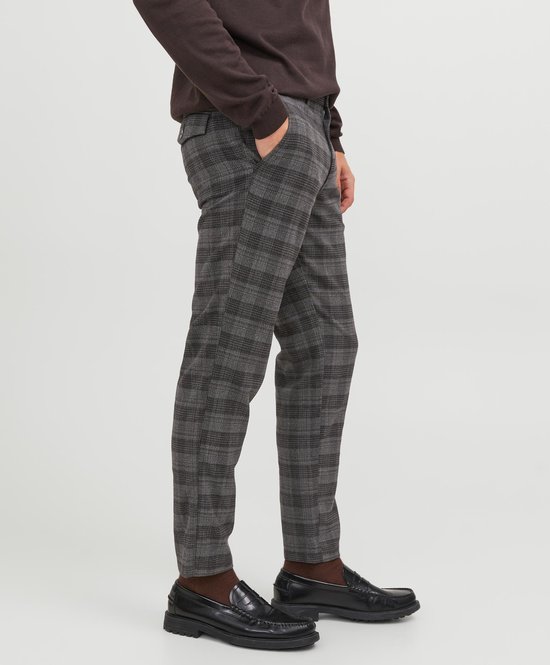 JACK & JONES Ollie Louis Winter Chino coupe classique - chino homme - à carreaux rouge bordeaux - Taille : 29/32