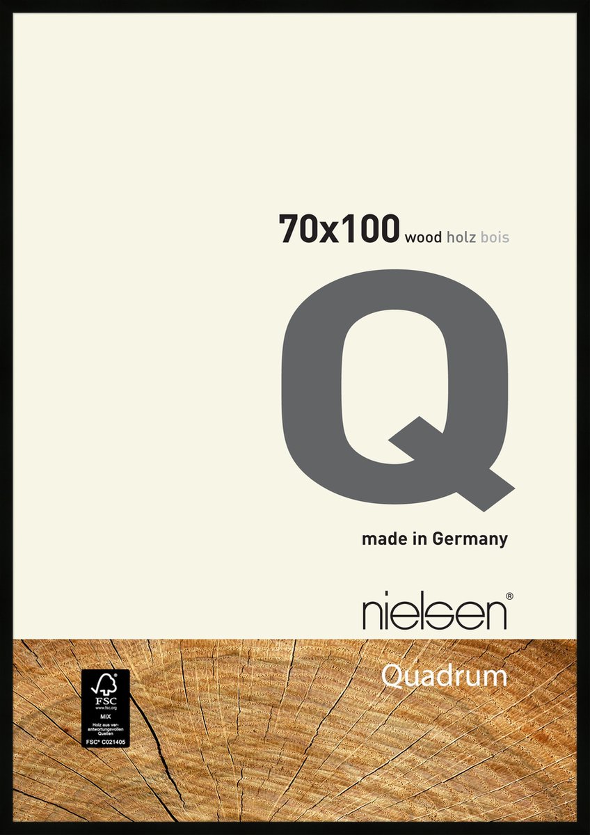 Nielsen Quadrum Houten Wissellijst Black 70x100cm Zwart