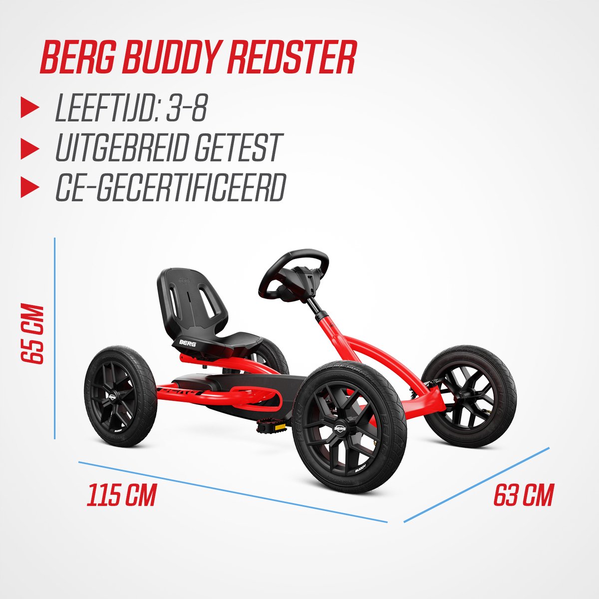 BERG Buddy Redster Skelter - 3+ Jaar - Verstelbare Stoel - Vrijloopautomaat - Limited Edition - Rood — afbeelding 4