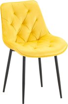 CLP Wallace Eetkamerstoel - Zonder armleuning - Metalen frame - Vloerbeschermers - Velvet - Fluweel - geel
