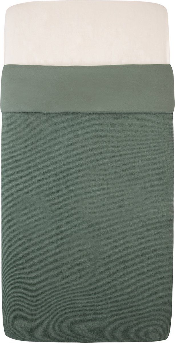 Witlof For Kids Ledikantdeken Tuck-Inn Forest Green Velvet Rib 60 x 120 cm