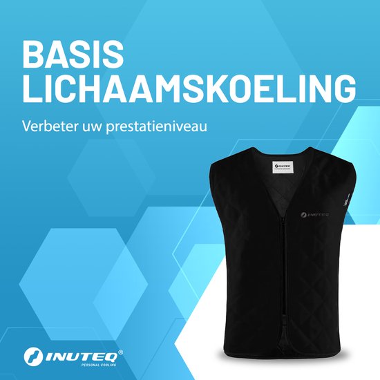 INUTEQ Bodycool Basic - Gilet Rafraîchissant - Fonctionne avec de l'eau - Léger - Jusqu'à 8 heures de refroidissement - Noir - Taille S