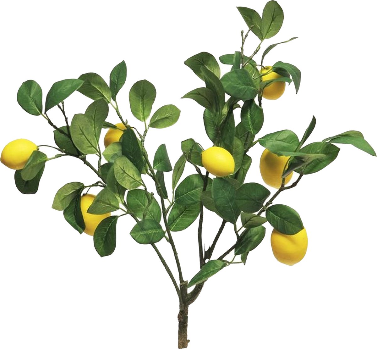 Bellatio Design Kunstbloem citrusfruit tak citroen - 60 cm - geel - kunst zijdebloemen - citroentak