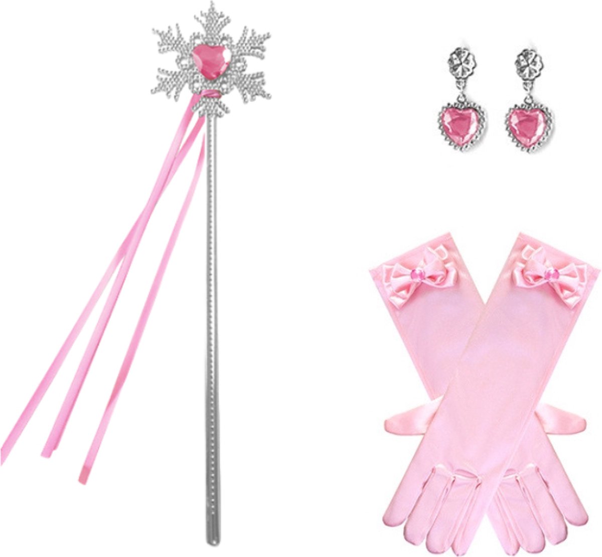 Joya Kids® Verkleedcape met Accessoires Regenboog kleuren | Prinsessencape | Cape Set | Unicorn | Meisje Verkleedset | Carnvalskleding Meisjes | Met Kroon, Staf, Handschoenen en Sieradenset — afbeelding 9