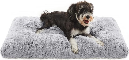 Topmast Hondenkussen Fuzzy - Fluffy Soft Series - Grijs - Maat L - 100 x 75 x 22 cm