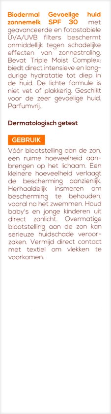 Biodermal Zonnebrand Gevoelige huid - Zonnemelk - SPF 30 - 200ml