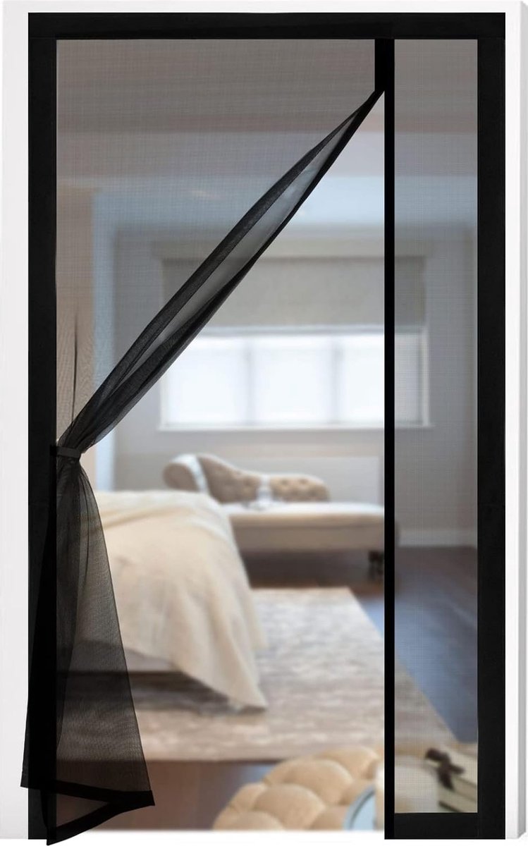 Fillis Magnetische Hordeur, Insectenhor Balkondeur van Glasvezel Vliegengordijn zonder Boren Magnetische hordeur Gordijnen voor Balkon Woonkamer Slaapkamer Deuren Patio (Zijdelings Opening, 80x200cm)
