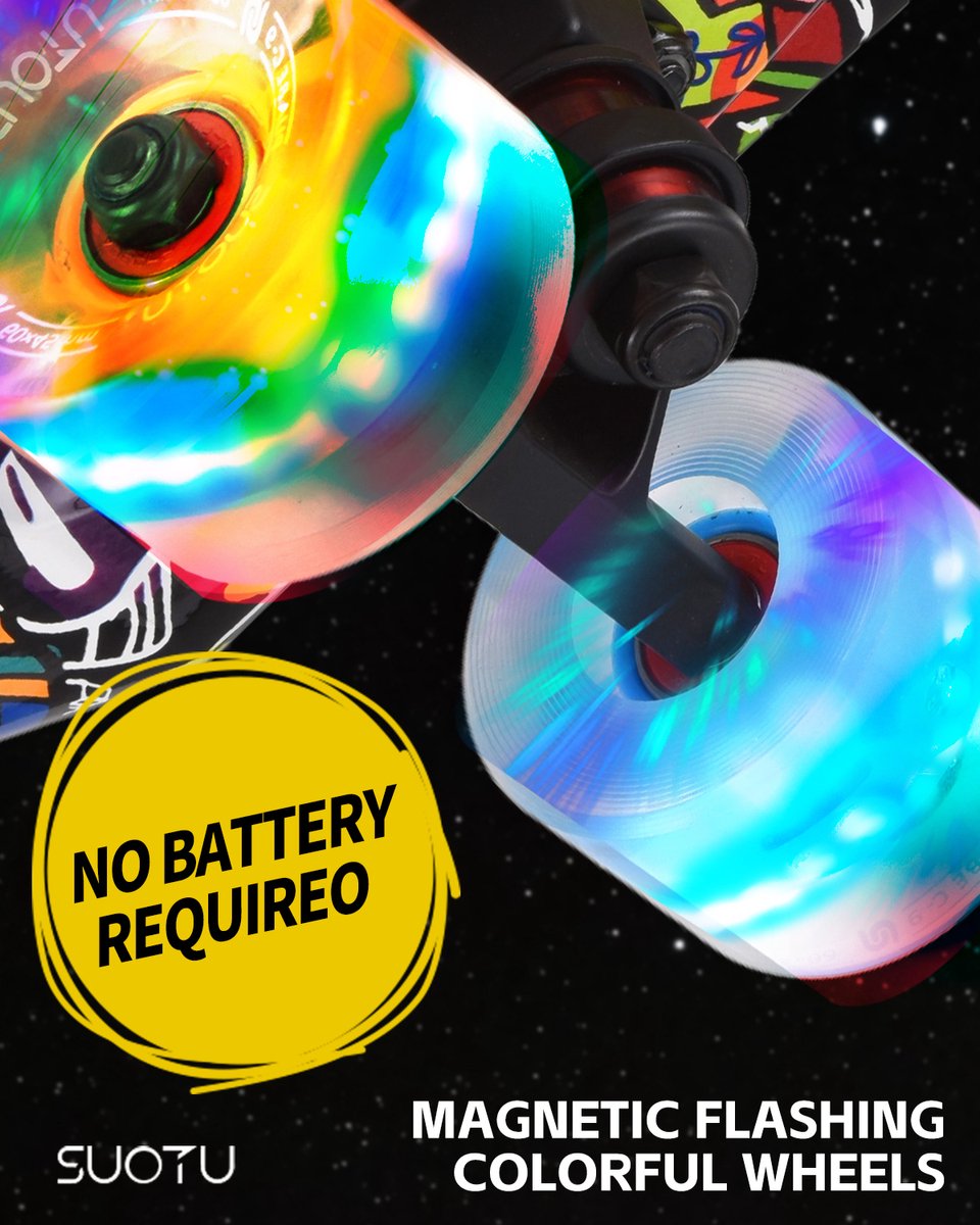 Suotu Skateboard- Wielen met LED-verlichting - ABEC-9 - Tot 50 kg - Skateboard Meisjes/jongens - Skateboard Volwassenen - Cadeau — afbeelding 5
