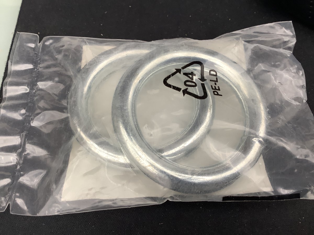 gelaste ring. schommelring. 9mm. dik x 40mm. breed. 2 stuks. Lux-tools.