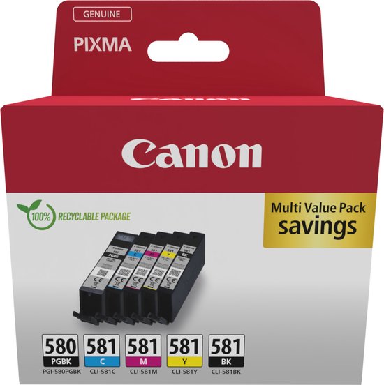 Canon PGI-580/CLI-581 - Inktcartridge - Origineel - Standaard capaciteit - Zwart & Kleur