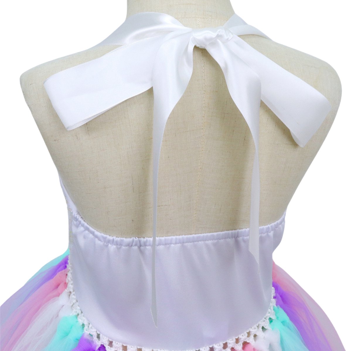 Joya Kids® Luxe Witte Eenhoorn Verkleed Jurk met Pailletten | Unicorn Jurk kostuum | Prinsessen jurk verkleedjurk + Haarband | Jurk met pastel tule rok | cadeau meisje | — afbeelding 6