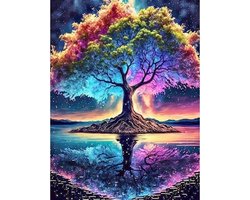 foto van BOTC Diamond Painting Volwassenen - Diamond Painting Kinderen - Diamond Painting Pakket Volledig - Boom - 30x40cm