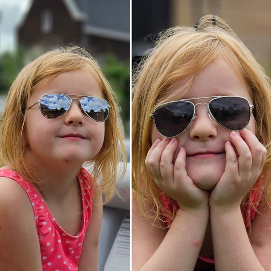Unisex piloten zonnebril voor kinderen, met spiegellens, maximale UV-bescherming 400 cat.3, perfect cadeau voor meisjes en jongens van 2-4 jaar oud, nickel free, K-813 Aland optiek / zonnebril kind van Aland Optiek — afbeelding 4