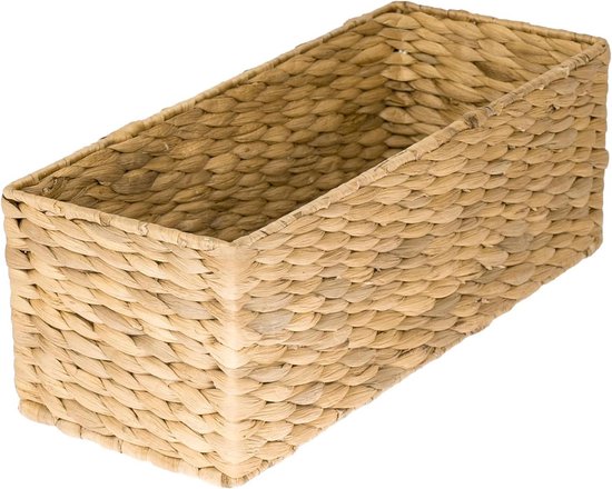 Panier Rangement Toilette En Bois D'acacia Naturel - Style Rétro élégant - 38x15x10 Cm - Avec Poignées