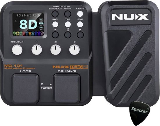 Foto: Nux mg 101 gitaar multi effectpedaal met drum machine en looper incl specter plectrum