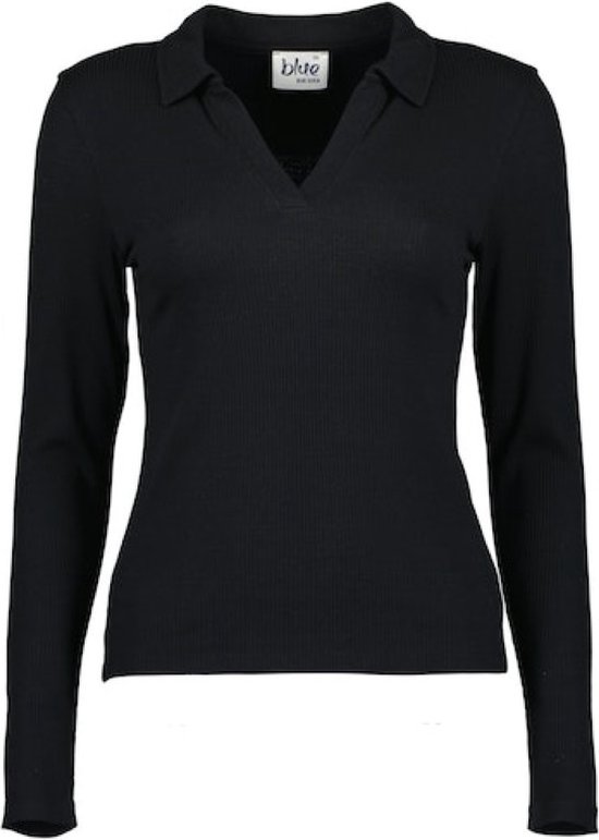 Blue Seven dames - Pull 203522 noir col polo taille 42