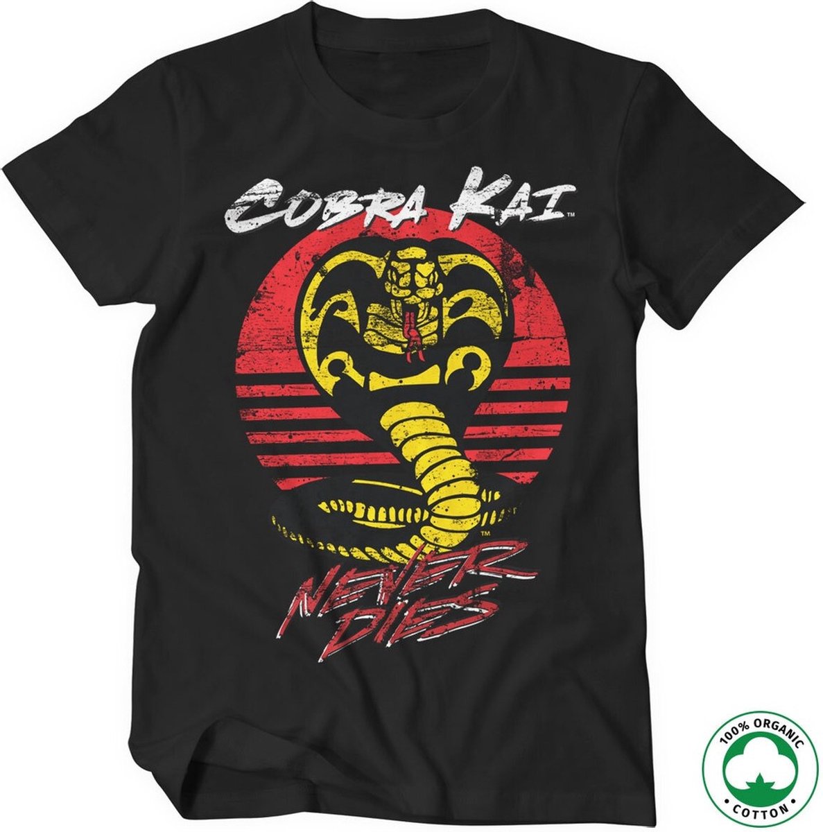 Cobra Kai Never Dies Organic T-Shirt Black-2XL