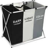 Ceruzo Wasmand 3 Vakken - Wassorteerder - Organizer Kleding - Opvouwbaar met Handvat - 65x40x H60 cm