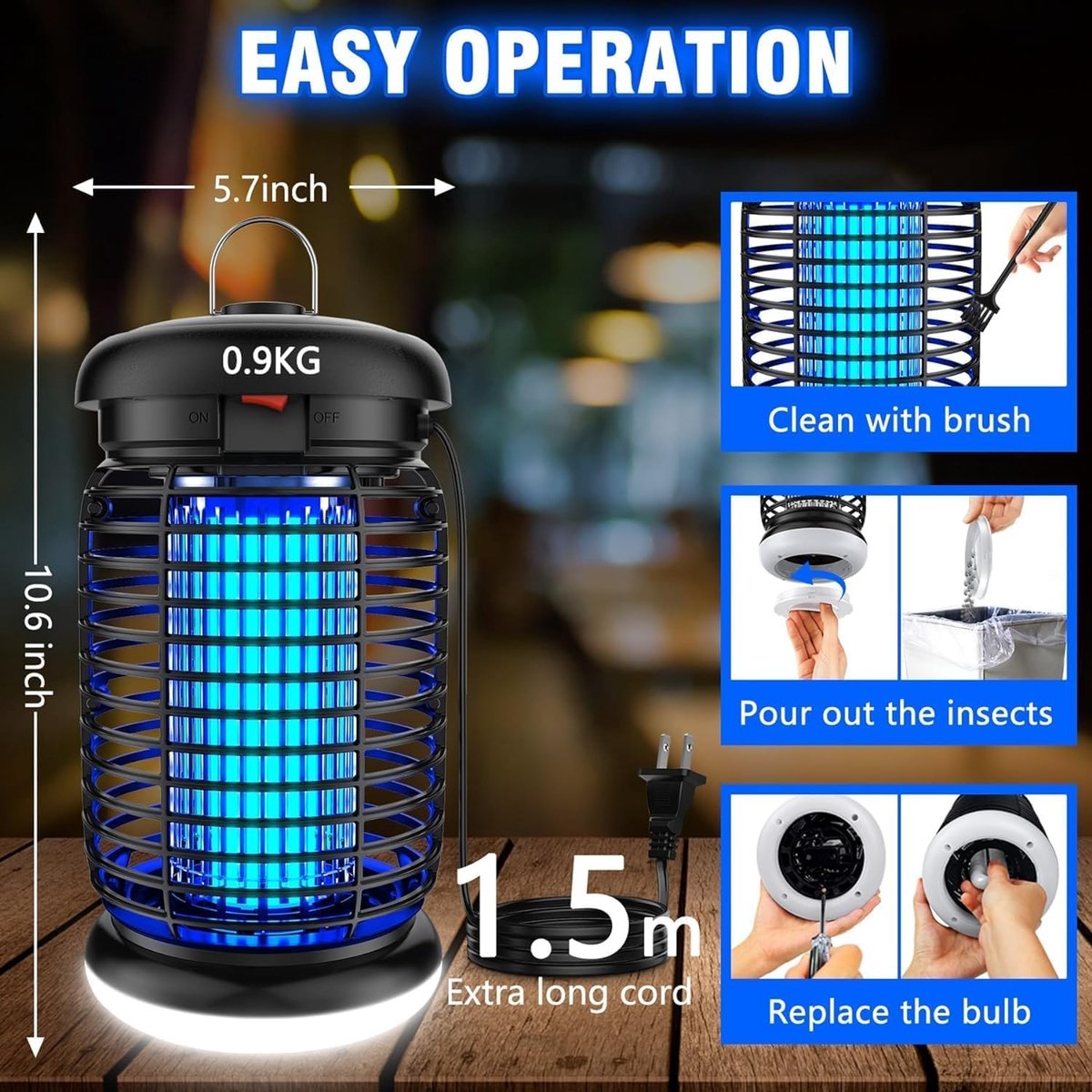2-in-1 Muggenlamp Elektrisch - Insectendoder met UV Licht