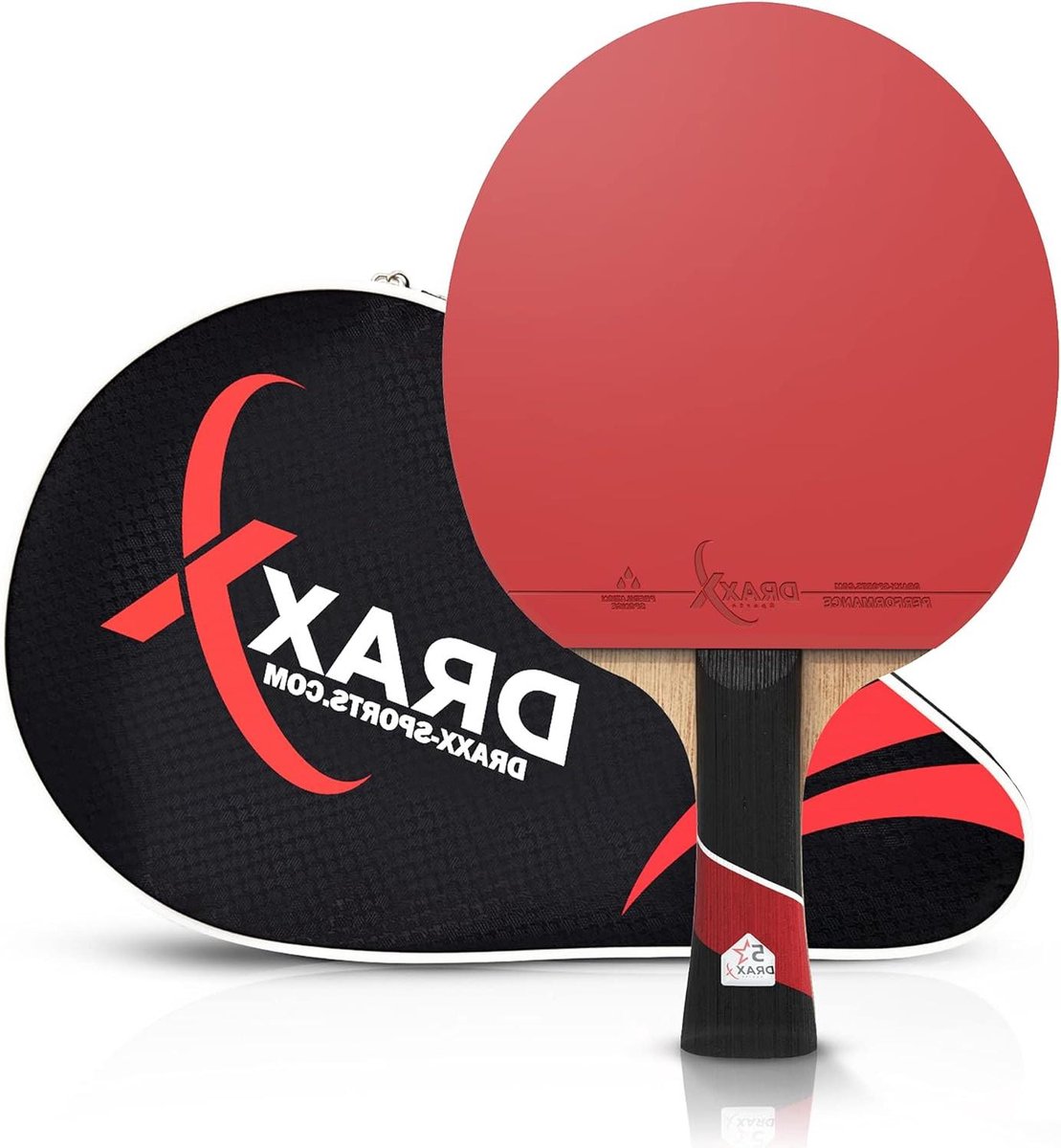 Pro Carbon Fiber Tafeltennisbatje - Racquet Ping Pong met versterkte beschermhoes - voor advanced en professional spelers - 5 sterren graad - training en competitie