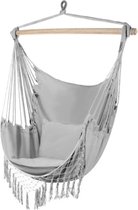 Chaise suspendue brésilienne Ruhhy Grey avec coussins - parfaite pour le jardin