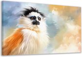 Apen portret - Dieren portret - Schilderijen canvas Achtergrond - Muurdecoratie kinderkamer - Canvas schilderij woonkamer - Muur kunst canvas 100x75 cm