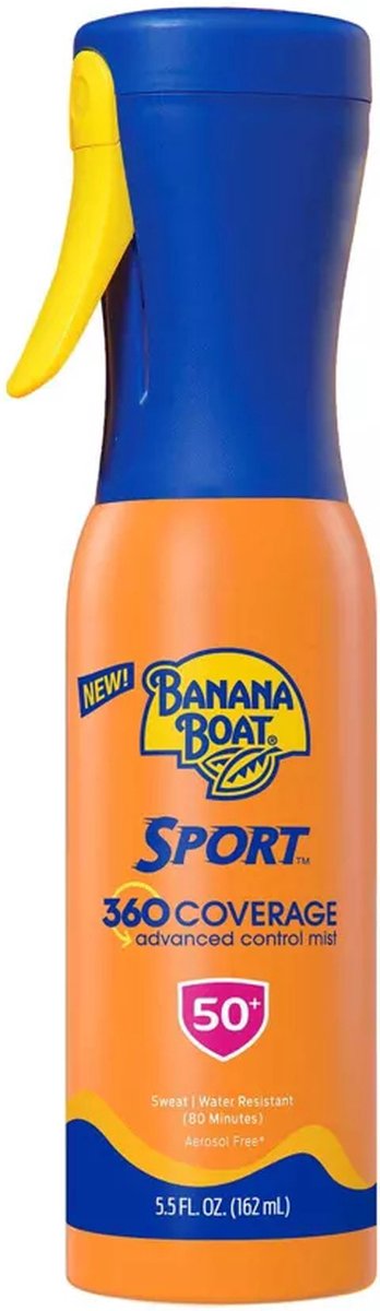Goedkoopste Banana Boat Sport 360 Coverage Advanced Control Mist Sunscreen Sprayer - Zonnebrand - SPF 50 - 162ml
