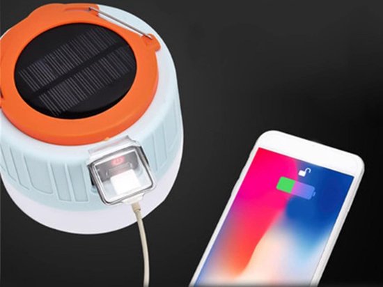 Camping Light met USB Opladen en LED Rond Paneel - Outdoor Solar Light Waterdicht voor Picknick van Camp — afbeelding 3