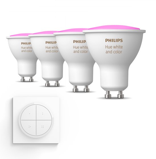 Philips Hue Starterspakket E27 Lichtbron Met Bridge En Dimmer Switch - White - 3 X 9W Bluetooth 2