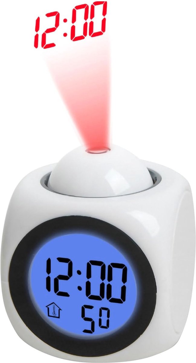 Solacis Wekkerradio Met Projectie - Wekkerradio - Digitale wekker - Wekkerradio kinderen - Wekker met projectie op plafond - Must have!