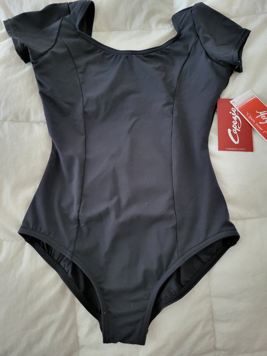 Capezio - Cap Sleeve Leotard - Balletpak - MC400c - kleur BLK - mt L(10 - 12)