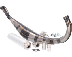 Uitlaat Yasuni R2 Max aluminium onderlangs Derbi en Minarelli AM6 50cc 2 Takt