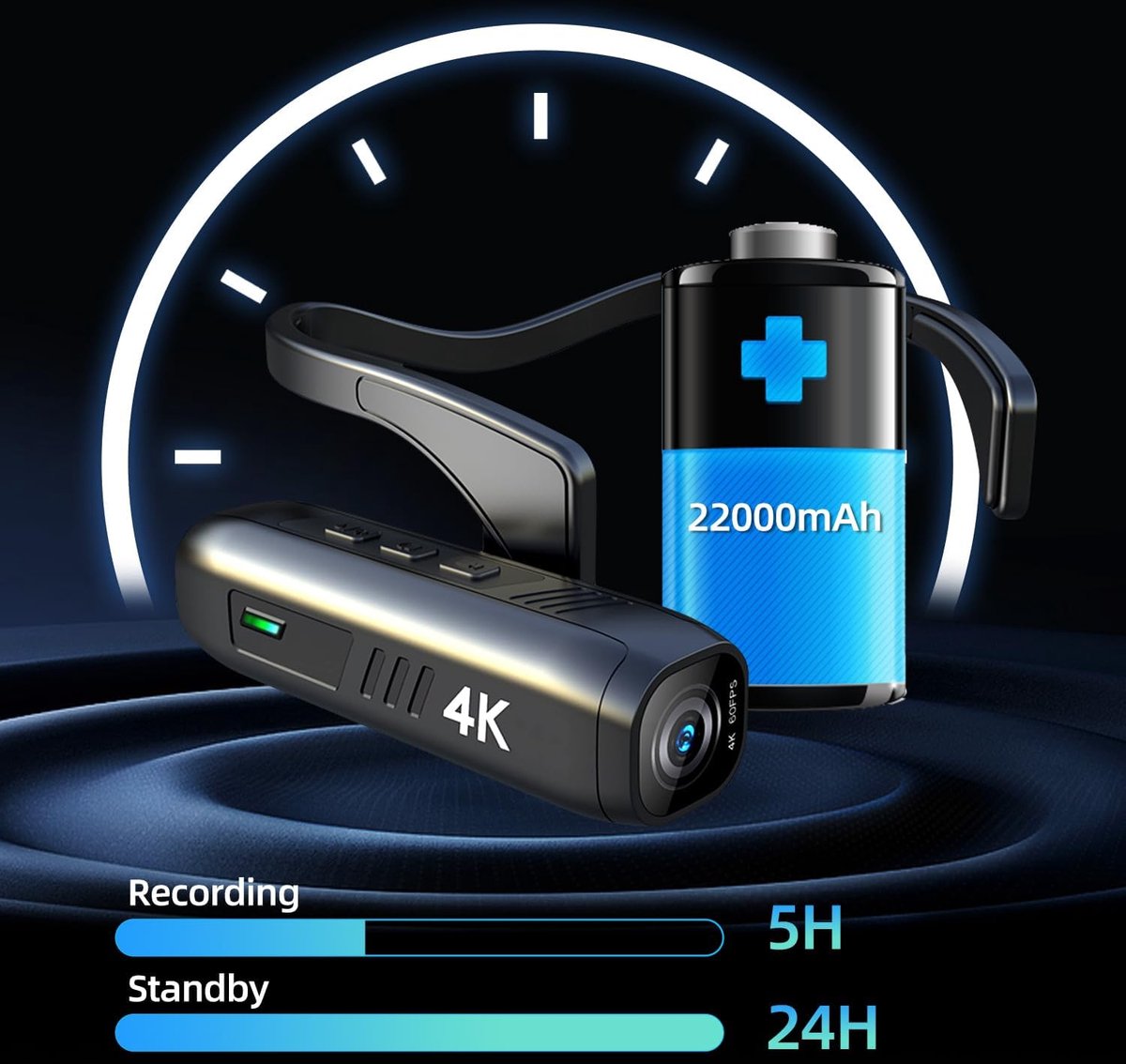 CAMMHD C2-32G ビデオカメラ 4K ボディカメラ 2200mAh CAMMHD C2-32G ビデオカメラ 4K ボディカメラ 2200mAh CAMMHD C2