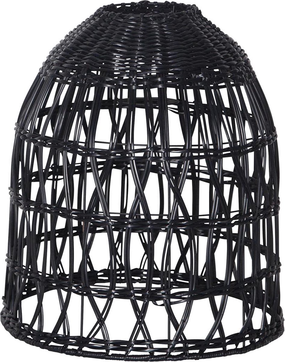 Star Trading lampenkap Knute, rotan, zwart, E27, buiten, 33 cm