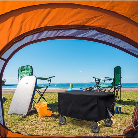 Outdoor opvouwbare wagonafdekking - waterdichte en anti-uv beschermhoes van 420D Oxford-doek voor handwagen - tuinwagenafdekking met stofdichte afdekking van Merkloos — afbeelding 3