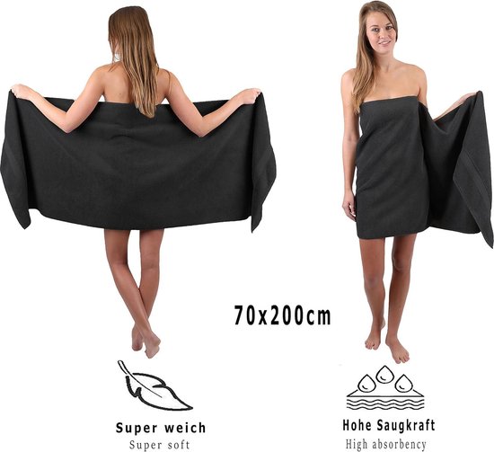 ZOLLNER set of 2 sauna towels, 70x200 cm, 100% cotton, dark pink