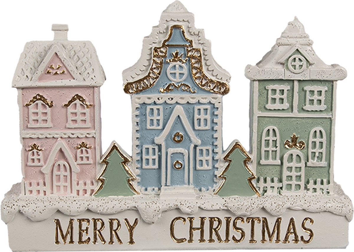 Clayre & Eef Gingerbread house 13x4x10 cm Wit Polyresin