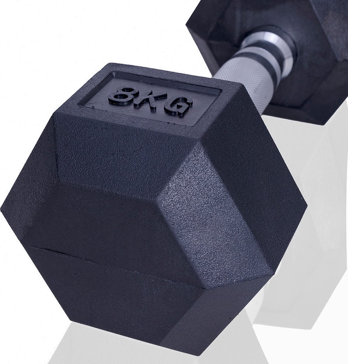 ForzaFit Hexagon Dumbbell Set 2x 8kg - Zwart - Rubber - Halter Gewicht voor Fitness – foto 5