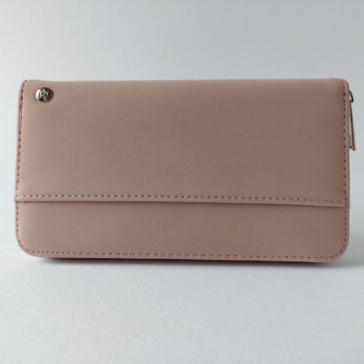 PORTEMONNEE (pink) diep roze - happinesstassen - zeer ruim - elegant - suede look - rits sluiting