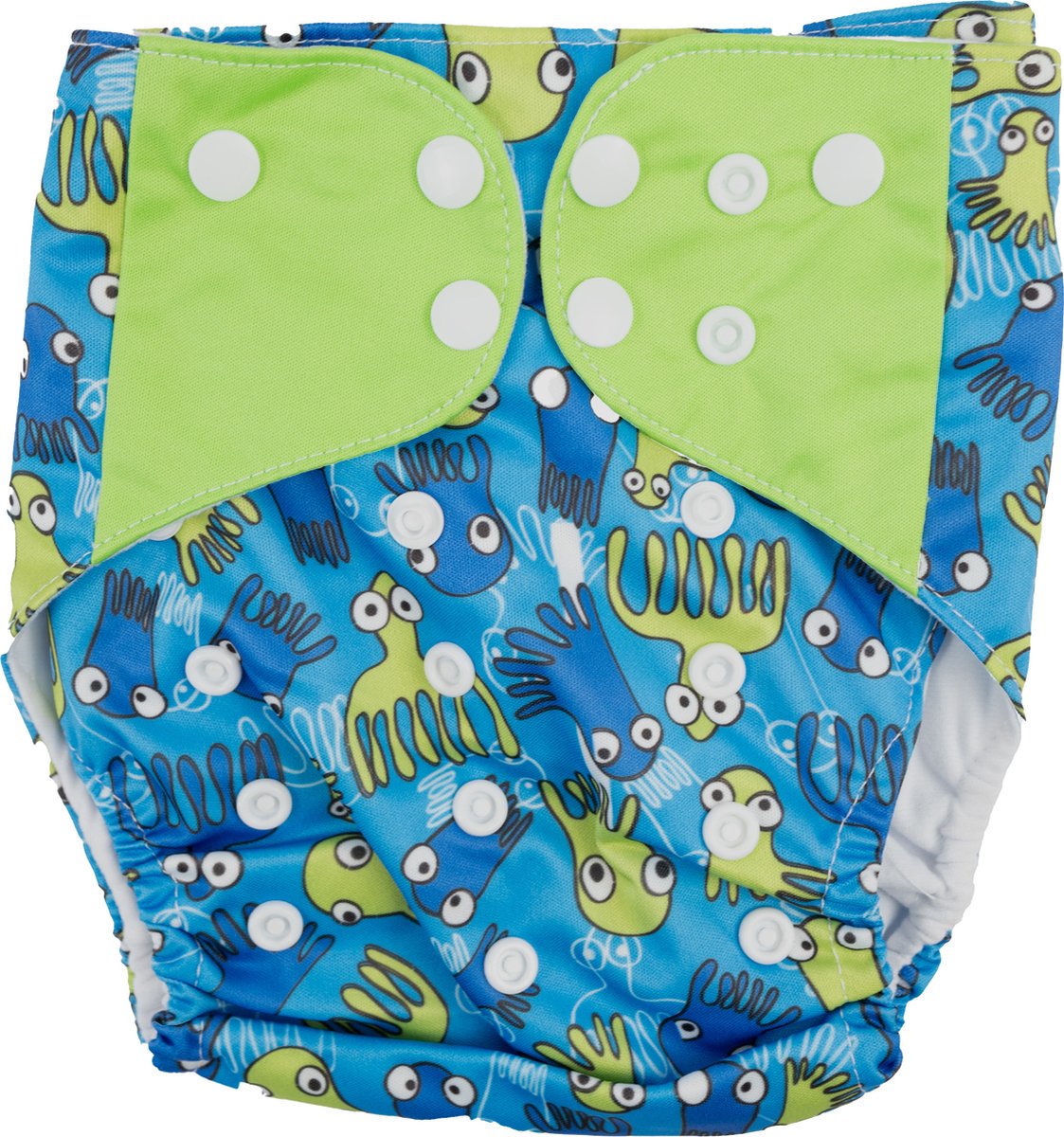 Goedkoopste Honeybears – Zwemluier wasbaar – Baby zwemluiers – Wasbare & Verstelbare zwemluier – Zwemluier baby - Blauw/groen octopussen – 0-3 jaar