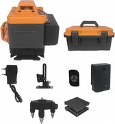 Bol.com JustValue 4D Kruislijnlaser - 50 Meter Meetbereik - Zelfnivellerend - Inclusief Draagkoffer - 360 Graden Rotatie - 4 tot... aanbieding