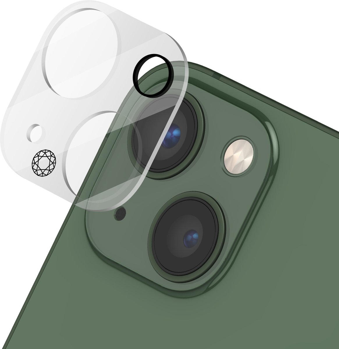 Force Case, Camerabeschermer Geschikt voor Apple iPhone 13 / 13 Mini van 9H Gehard Glas, Transparant