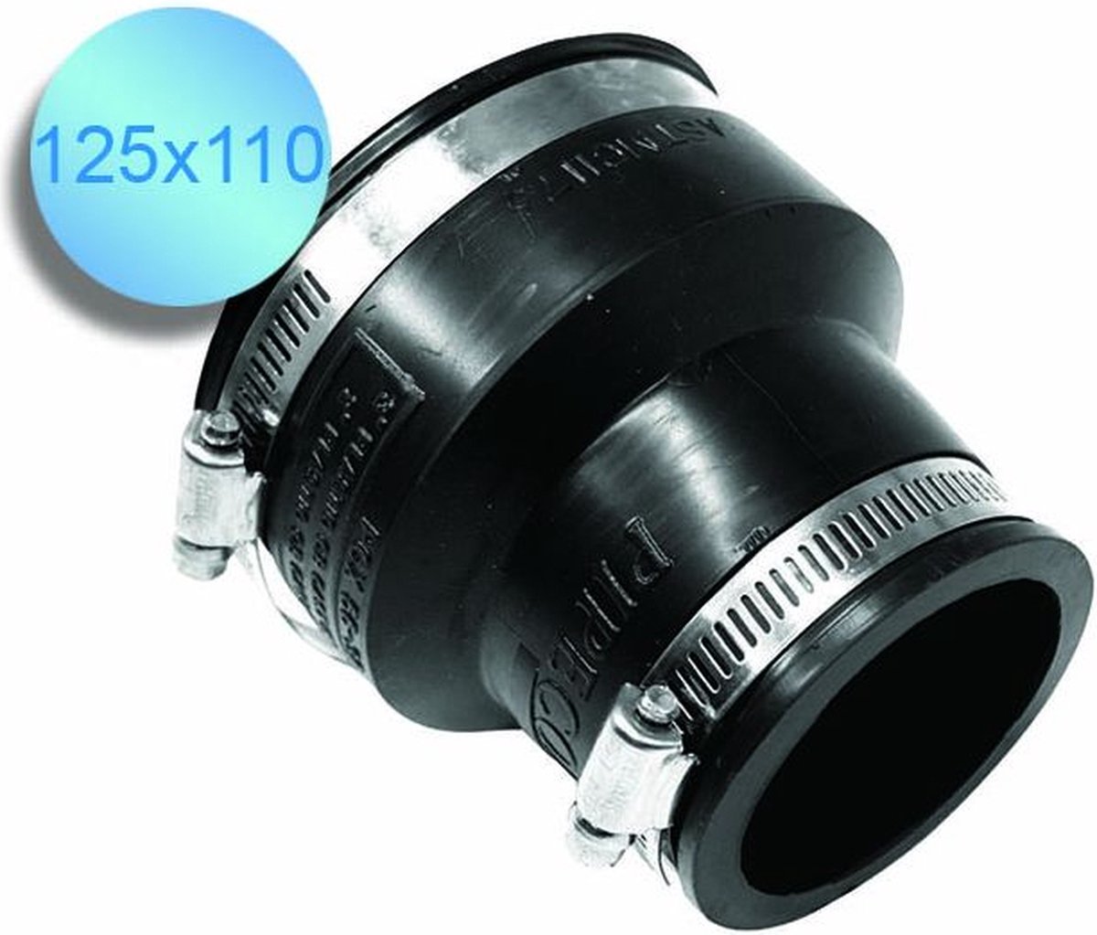 Aquaking Pipeconx Rubberen Verloop 125 x 110 mm - Rubber - PVC - Koppeling
