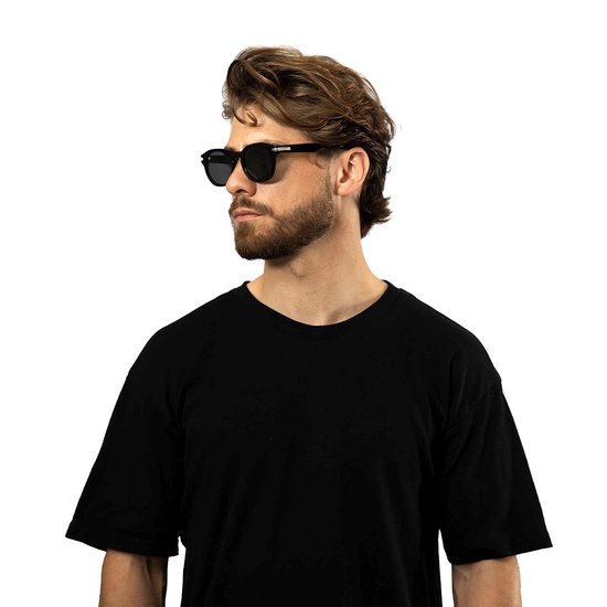 PB Sunglasses Aspen Acetate Black - Zonnebril heren en dames - Gepolariseerd - Acetaat frame - Zwarte zonnebril - Ronde zonnebril van PB Sunglasses — afbeelding 2