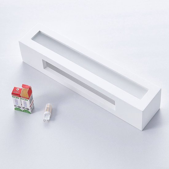 Lindby - Applique LED - 2 lumières - plâtre - H: 7 cm - G9 - blanc - Sources lumineuses incluses