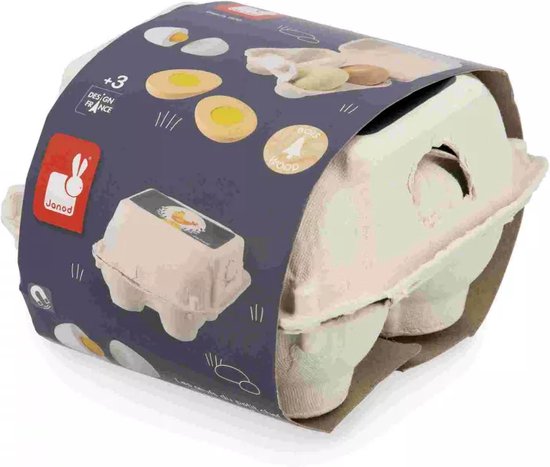 Janod In De Keuken - Eierdoos - Deze Set Houten Eieren In Hersluitbare Eierdoos Is Een Ideale Aanvulling Voor Keukens Of Speelgoed Eetsets - Geschikt Vanaf 3 Jaar