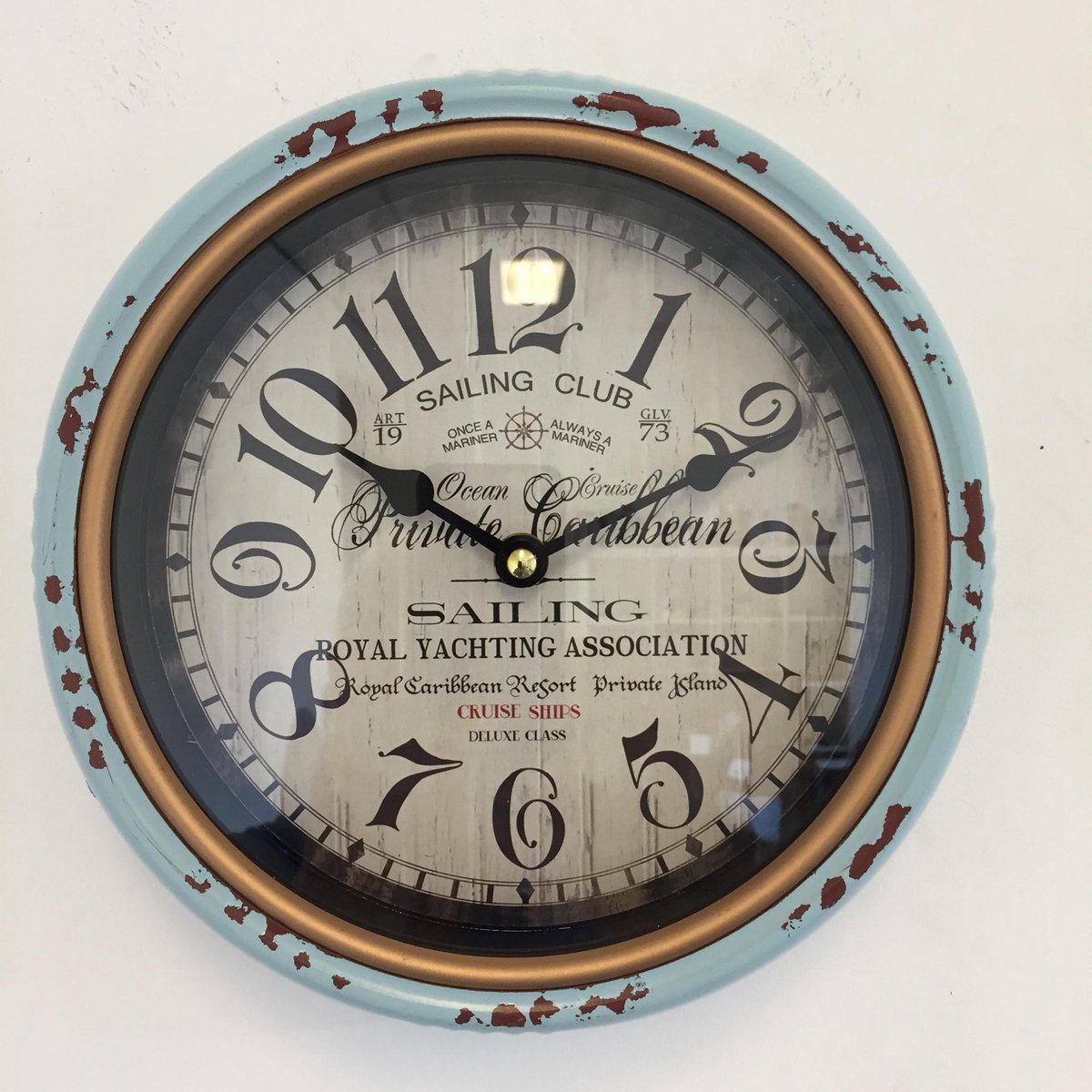 Wandklok Caribbean Sailing Retro Vintage