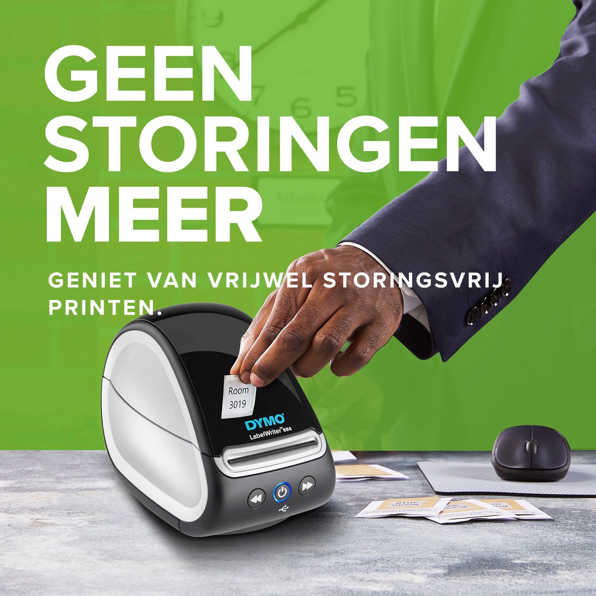 DYMO LabelWriter 550 Labelprinter | Labelmaker met direct thermisch printen | Automatische labelherkenning | Drukt adreslabels, verzendlabels, barcodelabels af en meer | Tweepolige EU-stekker — afbeelding 3
